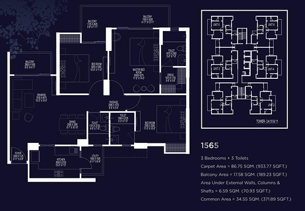 3BHK - 1565